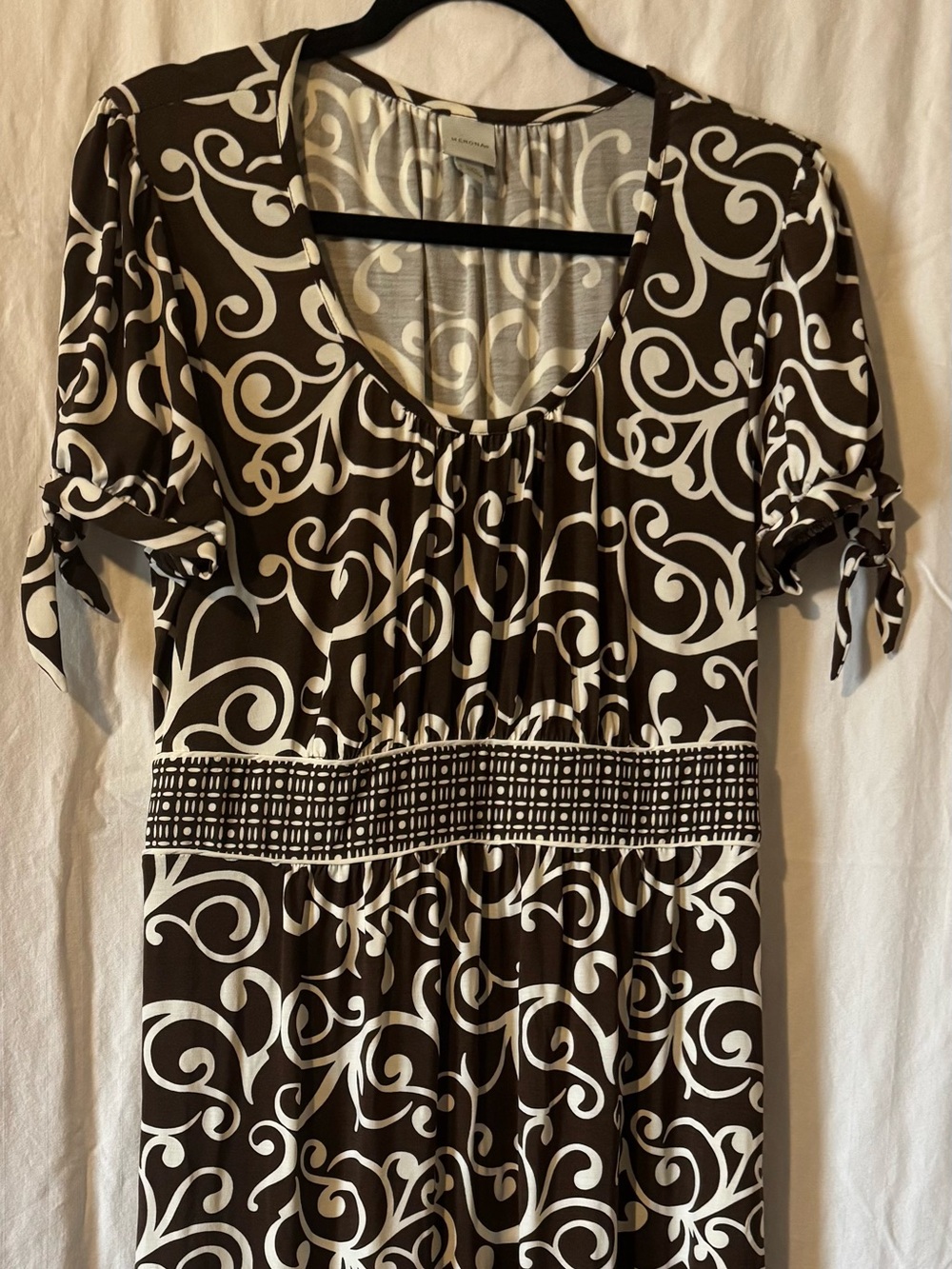 Merona Brown & White Swirl Print Dress – XXL